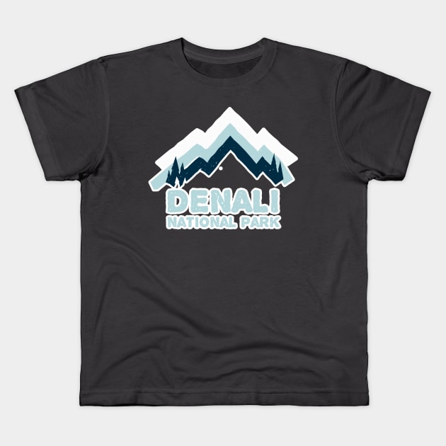 Denali National Park Stickers Kids T-Shirt by roamfree